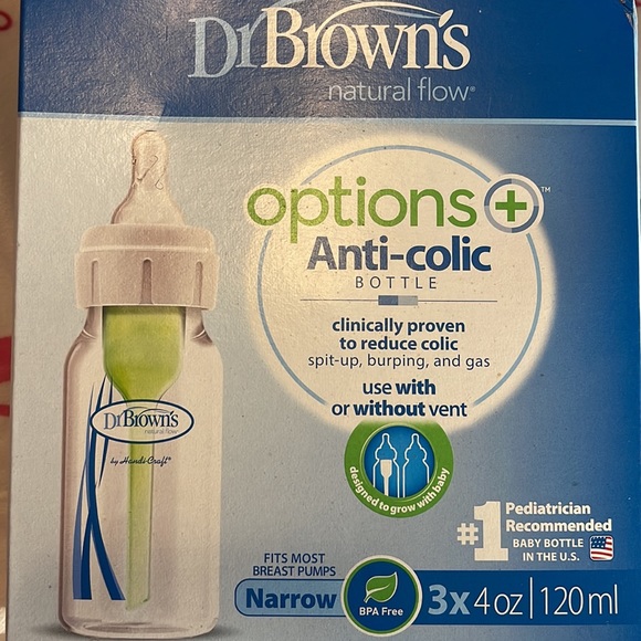 Dr Brown’s Natural Flow Anti-Colic Set of 3 Baby Bottles 4oz Brand New Box Green - Picture 13 of 16